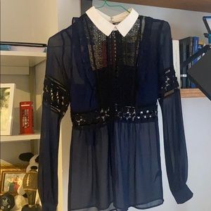Self portrait semi sheer blouse